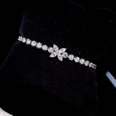 0.40ct-0.49ct D Diamante maduro de laboratorio Diamante real Plastado de oro Brazalete Diamante completo