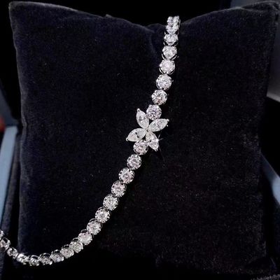 0.40ct-0.49ct D Diamante maduro de laboratorio Diamante real Plastado de oro Brazalete Diamante completo