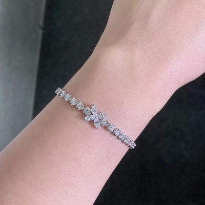 0.40ct-0.49ct D Diamante maduro de laboratorio Diamante real Plastado de oro Brazalete Diamante completo