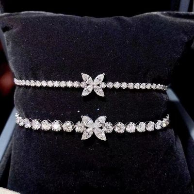 0.40ct-0.49ct D Diamante maduro de laboratorio Diamante real Plastado de oro Brazalete Diamante completo