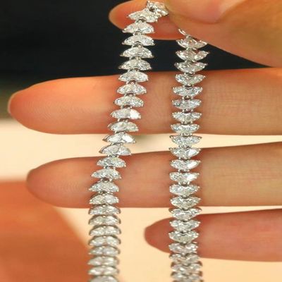 Pulsera de tenis personalizable de 18K con diamante de laboratorio y gota de agua de diamante completo