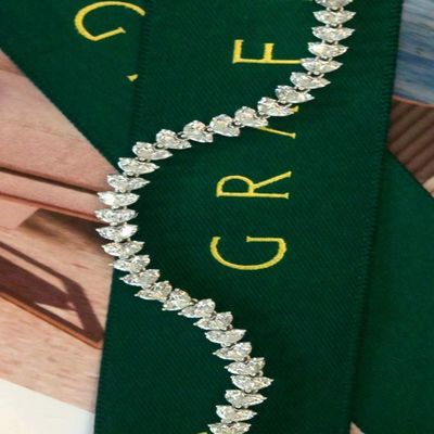 Pulsera de tenis personalizable de 18K con diamante de laboratorio y gota de agua de diamante completo