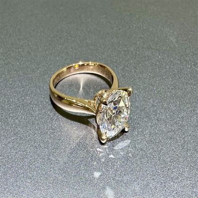 Anillo de diamantes de laboratorio de 18K y anillo de bodas de oro de 1894 Anillo de diamante clásico de cuatro puntas