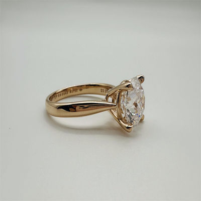 Anillo de diamantes de laboratorio de 18K y anillo de bodas de oro de 1894 Anillo de diamante clásico de cuatro puntas