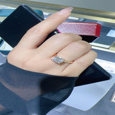 Anillo de diamantes de laboratorio de 18K y anillo de bodas de oro de 1894 Anillo de diamante clásico de cuatro puntas