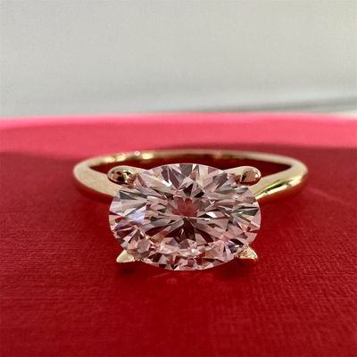 Anillo de diamantes de laboratorio de 18K y anillo de bodas de oro de 1894 Anillo de diamante clásico de cuatro puntas