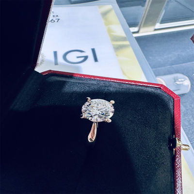 Anillo de diamantes de laboratorio de 18K y anillo de bodas de oro de 1894 Anillo de diamante clásico de cuatro puntas