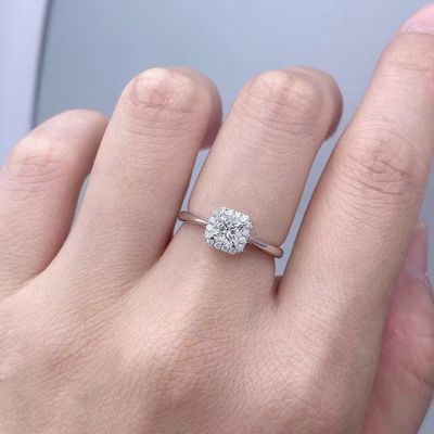 Personalización Con descuento por tiempo limitado 18K Diamantes de laboratorio Cuadrado Anillo de diamante FL Claridad