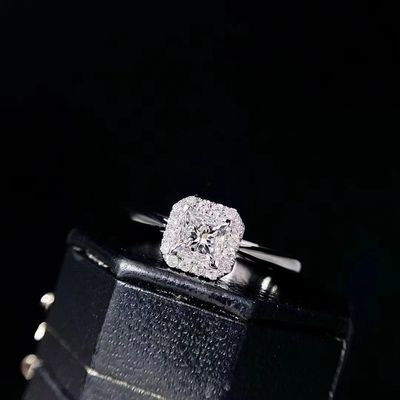 Personalización Con descuento por tiempo limitado 18K Diamantes de laboratorio Cuadrado Anillo de diamante FL Claridad